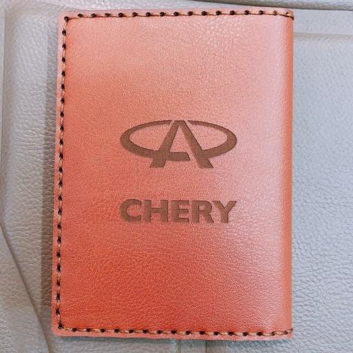 کیف مدارک چرمی لاکچری چرم ایران با لوگو چری